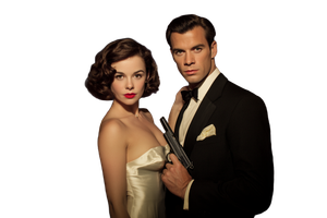Bond-Style Couple Vinyl Car Decal Sticker – Waterproof & UV-Resistant 2.986666666666667"