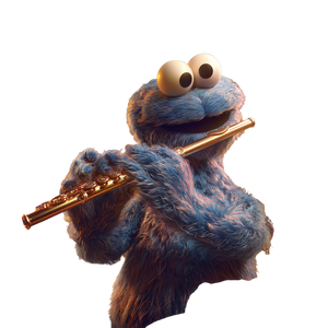 Cookie Monster Flute Vinyl Car Decal Sticker – Waterproof & UV-Resistant 3.4133333333333336"