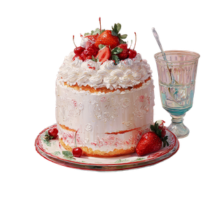 Strawberry Shortcake Illustration Vinyl Car Decal Sticker – Waterproof & UV-Resistant 3.4133333333333336"