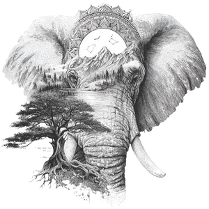 Elephant Mandala Fusion Vinyl Car Decal Sticker – Waterproof & UV-Resistant 3.4133333333333336"