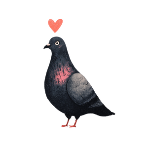 Pigeon With Heart Vinyl Car Decal Sticker – Waterproof & UV-Resistant 3.4133333333333336"