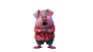Detective Pig Character Vinyl Car Decal Sticker – Waterproof & UV-Resistant 2.72"