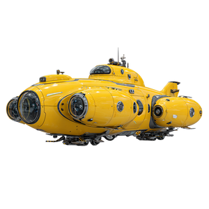 Yellow Futuristic Submarine Vinyl Car Decal Sticker – Waterproof & UV-Resistant 3.4133333333333336"