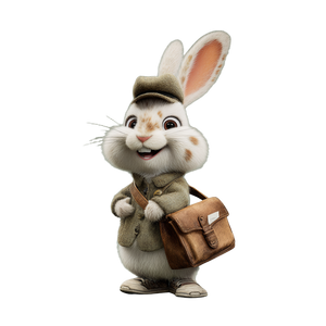 Cartoon Rabbit Postman Vinyl Car Decal Sticker – Waterproof & UV-Resistant 3.4133333333333336"