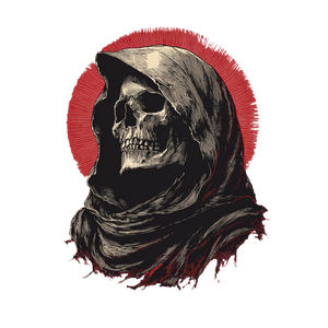 Hooded Skull Illustration Vinyl Car Decal Sticker – Waterproof & UV-Resistant 3.4133333333333336"
