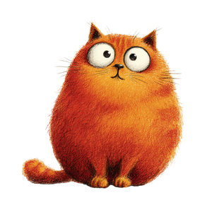Chubby Red Cat Vinyl Car Decal Sticker – Waterproof & UV-Resistant 3.4133333333333336"