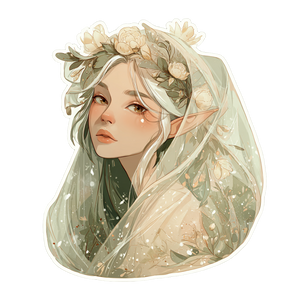 Elven Girl Portrait V5 Vinyl Car Decal Sticker – Waterproof & UV-Resistant 3.4133333333333336"