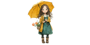 Vintage Girl With Umbrella Vinyl Car Decal Sticker – Waterproof & UV-Resistant 2.56"