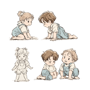 Children Playing Together V7 Vinyl Car Decal Sticker – Waterproof & UV-Resistant 3.4133333333333336"