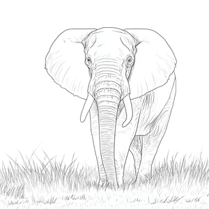 African Elephant Line Art Vinyl Car Decal Sticker – Waterproof & UV-Resistant 6.826666666666667"