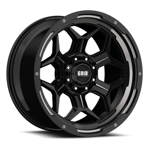 Grid Wheels Gloss Black 17x9 Wheel -12 Offset 4.53 Backspace 6x135mm|6x139.7mm 1-Piece Cast Aluminum Single
