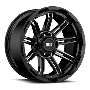 20x10 Gloss Black Grid Wheels|1 Piece Cast Aluminum|TPMS Compatible|Grid Logo Center Cap