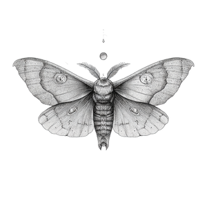 Lunar Moth Art Vinyl Car Decal Sticker – Waterproof & UV-Resistant 3.4133333333333336"