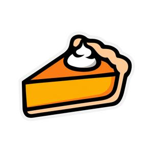 Cute Pumpkin Pie V2 Vinyl Car Decal Sticker – Waterproof & UV-Resistant 3.4133333333333336"
