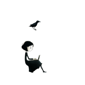 Gothic Girl Typing Vinyl Car Decal Sticker – Waterproof & UV-Resistant 6.826666666666667"