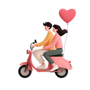 Couple On E-Bike Vinyl Car Decal Sticker – Waterproof & UV-Resistant 6.826666666666667"
