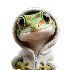 Gecko In Hoodie Vinyl Car Decal Sticker – Waterproof & UV-Resistant 3.4133333333333336"