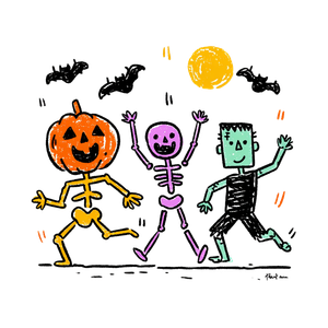 Dancing Halloween Creatures Vinyl Car Decal Sticker – Waterproof & UV-Resistant 3.4133333333333336"