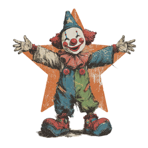 Happy Vintage Clown Vinyl Car Decal Sticker – Waterproof & UV-Resistant 3.4133333333333336"