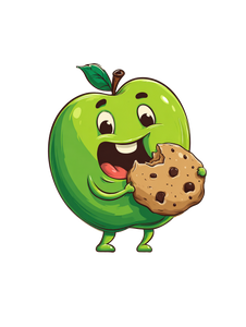 Cheerful Apple Cookie Vinyl Car Decal Sticker – Waterproof & UV-Resistant 8.213333333333333"
