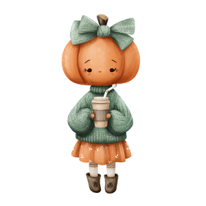 Fall Pumpkin Character Vinyl Car Decal Sticker – Waterproof & UV-Resistant 3.4133333333333336"
