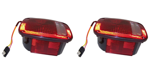 2x Superior Quality Tail Light Assembly | Fits 1981-1986 Jeep CJ5,CJ7 | Red Lens, Black Housing
