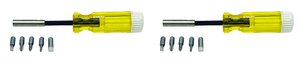 2x AP Products 5-In-1 Screwdriver | Yellow Aluminum Shaft | Magnetic Tip | Made in USA 2x AP Products 5-In-1 Screwdriver | Yellow Aluminum Shaft | Magnetic Tip | Made in USA