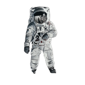 Moon Astronaut Sketch Vinyl Car Decal Sticker – Waterproof & UV-Resistant 3.4133333333333336"