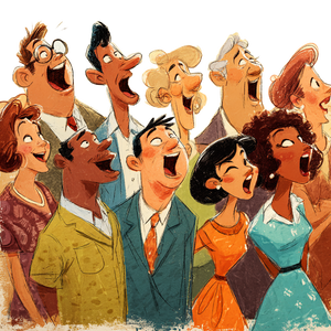 Singing Cartoon Group V2 Vinyl Car Decal Sticker – Waterproof & UV-Resistant 3.4133333333333336"