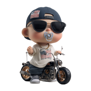 Chibi Biker Baby V3 Vinyl Car Decal Sticker – Waterproof & UV-Resistant 3.4133333333333336"