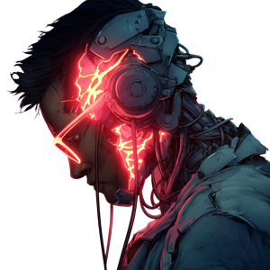 Broken Cyberpunk Man V2 Vinyl Car Decal Sticker – Waterproof & UV-Resistant 3.4133333333333336"