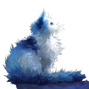 Blue Fluffy Cat Vinyl Car Decal Sticker – Waterproof & UV-Resistant 3.4133333333333336"
