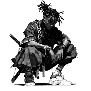 Techwear Samurai V2 Vinyl Car Decal Sticker – Waterproof & UV-Resistant 3.4133333333333336"