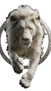 Albino Lion Jumping Vinyl Car Decal Sticker – Waterproof & UV-Resistant 9.706666666666667"