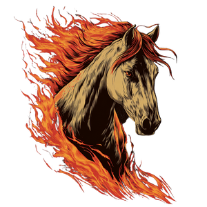 Fire Horse Design V2 Vinyl Car Decal Sticker – Waterproof & UV-Resistant 3.4133333333333336"