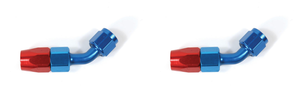 2x Red/Blue -8AN Aluminum Hose End Fitting | Full Swivel - 45 Degree | Made in U.S.A | Leak Proof, Reusable, Anodized 2x Red/Blue -8AN Aluminum Hose End Fitting | Full Swivel - 45 Degree | Made in U.S.A | Leak Proof, Reusable, Anodized