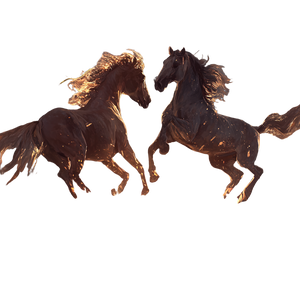 Fantasy Horses Playing Vinyl Car Decal Sticker – Waterproof & UV-Resistant 6.826666666666667"
