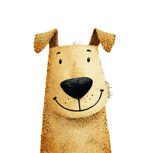 Happy Dog Illustration V2 Vinyl Car Decal Sticker – Waterproof & UV-Resistant 6.826666666666667"