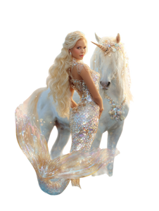 Enchanted Mermaid Unicorn Vinyl Car Decal Sticker – Waterproof & UV-Resistant 8.213333333333333"