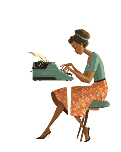 Typing Woman Illustration Vinyl Car Decal Sticker – Waterproof & UV-Resistant 4.0"