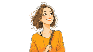 Joyful Girl Walking V2 Vinyl Car Decal Sticker – Waterproof & UV-Resistant 2.72"
