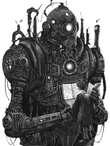 Vintage Guardian Robot Vinyl Car Decal Sticker – Waterproof & UV-Resistant 8.213333333333333"
