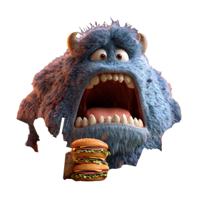 Hungry Monster Vinyl Car Decal Sticker – Waterproof & UV-Resistant 6.826666666666667"
