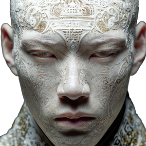 Albino Asian Portrait Vinyl Car Decal Sticker – Waterproof & UV-Resistant 3.4133333333333336"
