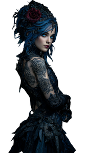 Gothic Fantasy Woman V17 Vinyl Car Decal Sticker – Waterproof & UV-Resistant 4.906666666666666"
