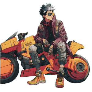 Cyber Biker Anime V2 Vinyl Car Decal Sticker – Waterproof & UV-Resistant 6.826666666666667"