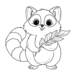 Kawaii Lemur Leaf Vinyl Car Decal Sticker – Waterproof & UV-Resistant 3.4133333333333336"