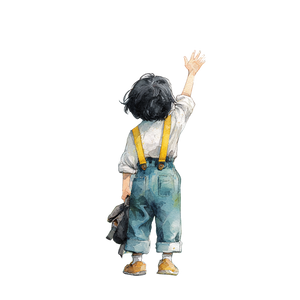Waving Child V3 Vinyl Car Decal Sticker – Waterproof & UV-Resistant 3.4133333333333336"