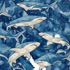 Sharks Pattern V2 Vinyl Car Decal Sticker – Waterproof & UV-Resistant 3.4133333333333336"