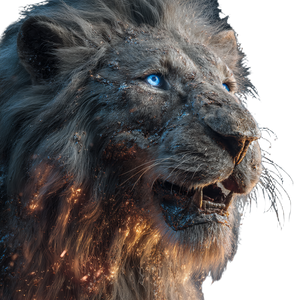 Roaring Metallic Lion V3 Vinyl Car Decal Sticker – Waterproof & UV-Resistant 3.4133333333333336"